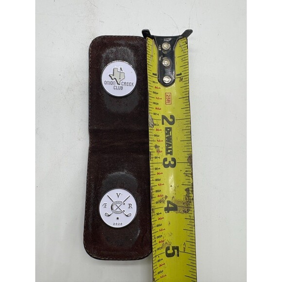 Genuine Alligator Crocodile Leather Golf Ball Marker Holder w/ 2 Markers Onion C - Picture 7 of 8
